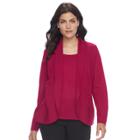 Petite Napa Valley Mock-layer Pointelle Sweater, Women's, Size: S Petite, Brt Red