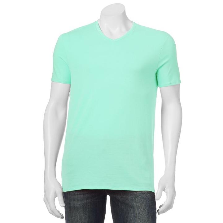 Men's Apt. 9 Solid V-neck Tee, Size: Medium, Turquoise/blue (turq/aqua)
