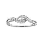 I Promise You 1/10 Carat T.w. Diamond Sterling Silver Twist Promise Ring, Women's, Size: 6, White