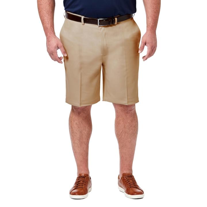 Big & Tall Haggar&reg; Cool 18&reg; Pro Classic-fit Flat-front Shorts, Men's, Size: 44, Beige