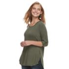 Juniors' Love, Fire Roll-tab Top, Teens, Size: Xl, Dark Green