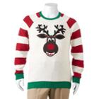 Big & Tall Reindeer Ugly Christmas Sweater, Men's, Size: 3xb, White
