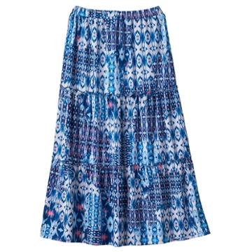 Girls 7-16 Joey B Patterned Ruffle Tiered Maxi Skirt, Girl's, Size: Small, Light Blue