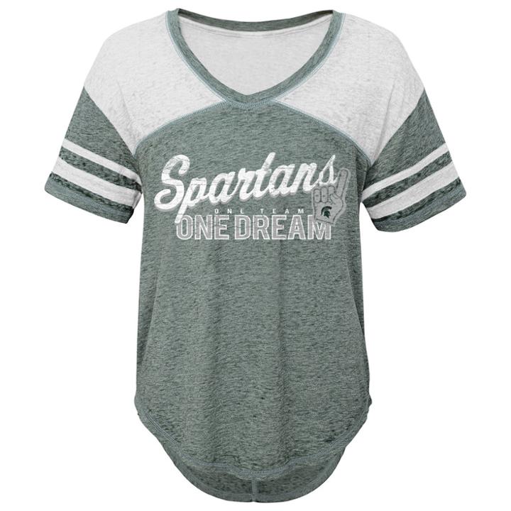 Juniors' Michigan State Spartans Football Tee, Women's, Size: Medium, Green Oth