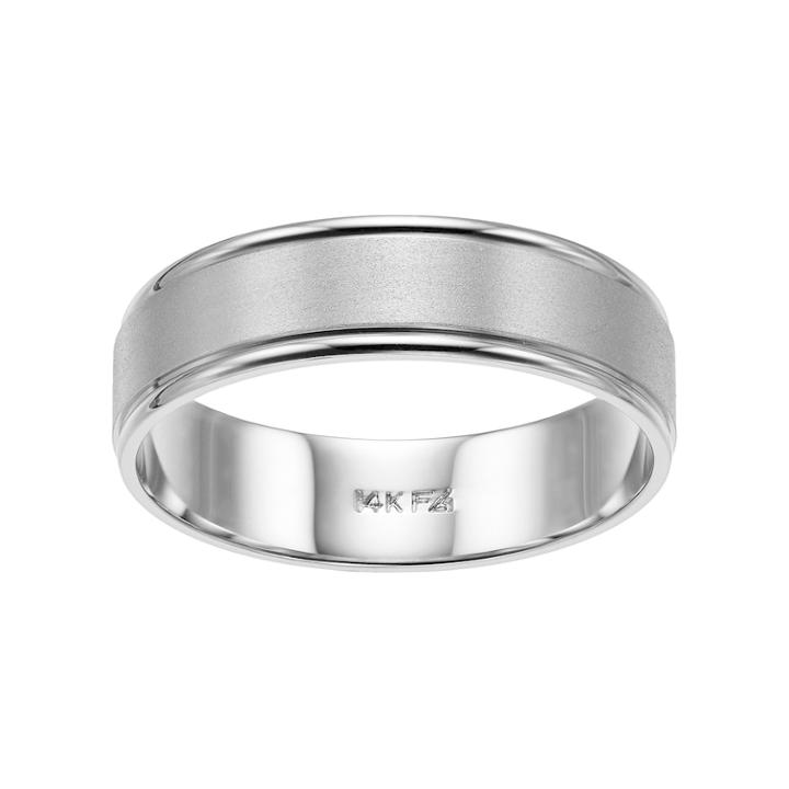 Men's 14k White Gold Wedding Band, Size: 11
