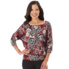 Women's Apt. 9&reg; Banded Bottom Top, Size: Medium, Bordeaux Floral
