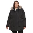 Plus Size Apt. 9&reg; Hooded Faux-fur Trim Parka, Women's, Size: 2xl, Black