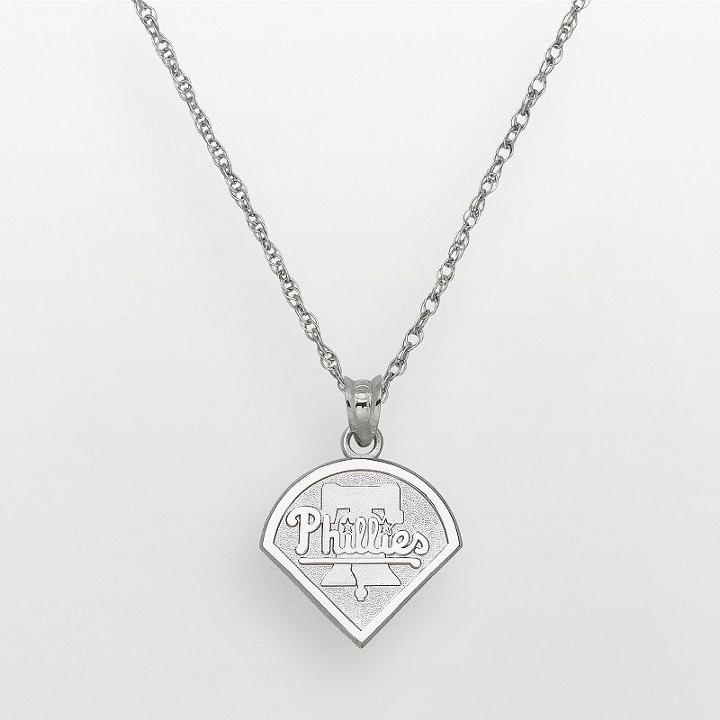 Logoart Philadelphia Phillies Sterling Silver Logo Pendant, Women's, Size: 18, Grey