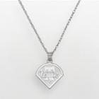 Logoart Philadelphia Phillies Sterling Silver Logo Pendant, Women's, Size: 18, Grey