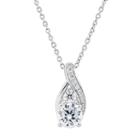 Diamonluxe 1 3/4 Carat T.w. Simulated Diamond Teardrop Pendant Necklace, Women's, Size: 18, White