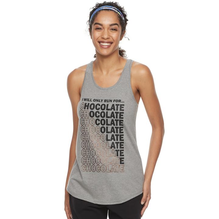 Women's Tek Gear&reg; Dry Tek Graphic Tank Top, Size: Xl, Dark Grey
