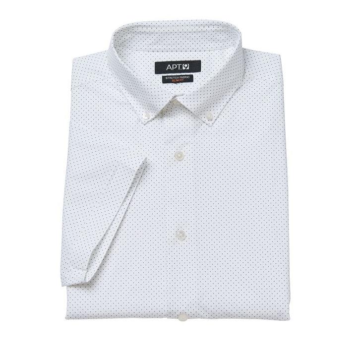 Men's Apt. 9&reg; Slim-fit Stretch Button-down Collar Dress Shirt, Size: S 14.5 -15, White