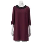 Women's Lc Lauren Conrad Beaded-collar Shift Dress, Size: Medium, Red