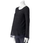Maternity Lc Lauren Conrad Lace Trim Top, Women's, Size: Xxl-mat, Black