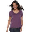 Women's Rock & Republic&reg; V-neck Boyfriend Tee, Size: Xl, Red