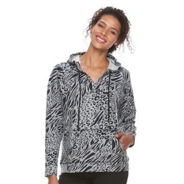 Women's Cathy Daniels Hooded Pullover, Size: Xl, Animal Block