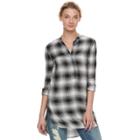 Women's Rock & Republic&reg; Plaid Tunic, Size: Large, Black