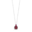 Sterling Silver Lab-created Ruby & White Sapphire Halo Pendant Necklace, Women's, Size: 18, Red