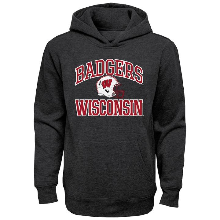 Boys 8-20 Wisconsin Badgers Promo Hoodie, Size: L 14-16, Grey (charcoal)