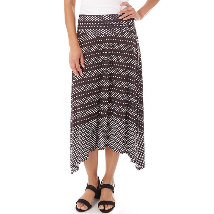 Women's Apt. 9&reg; Handkerchief-hem Skirt, Size: Xl, Black Stripe Dot