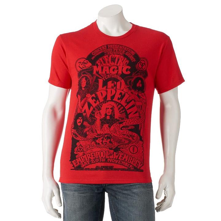 Men's Led Zeppelin Tee, Size: Xxl, Red