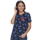 Juniors' Mighty Fine Lucky You Horseshoe Graphic Tee, Teens, Size: Small, Med Blue