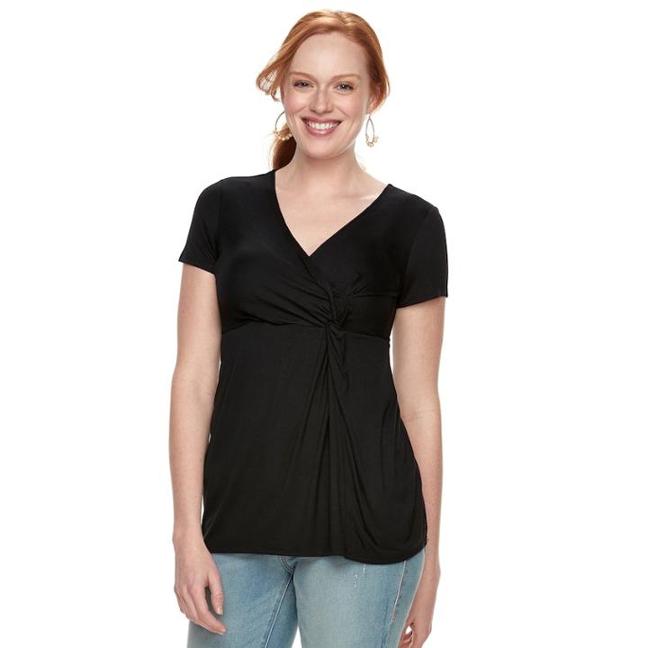 Maternity A:glow Twist Nursing Tee, Women's, Size: Xs Maternity, Black