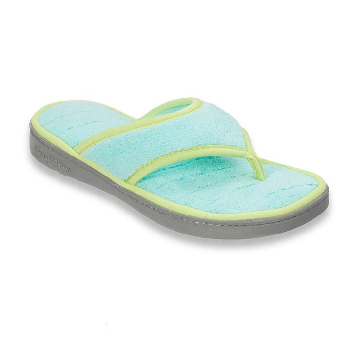 Dearfoams Women's Thong Slippers, Size: Xl, Brt Green