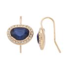 Chaps Oblong Halo Nickel Free Drop Earrings, Women's, Med Blue