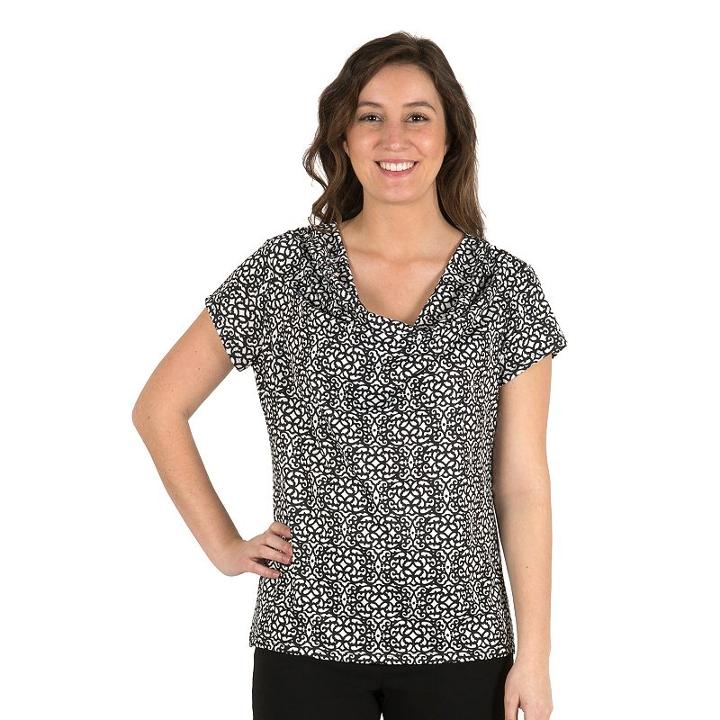 Women's Larry Levine Cowlneck Top, Size: Xl, Med Grey