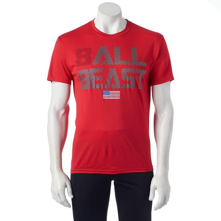 Men's Tek Gear&reg; Dry Tek Ball Beast Tee, Size: Xl, Red