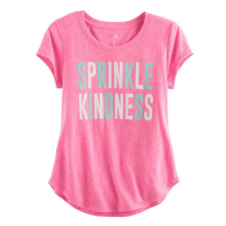 Girls 7-16 & Plus Size So&reg; Rolled Cuff Graphic Tee, Girl's, Size: 14 1/2, Brt Pink