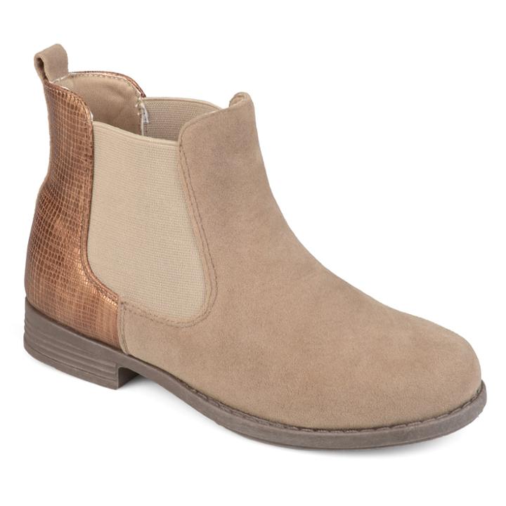 Journee Collection Sawyer Girls' Chelsea Boots, Size: 2, Lt Beige