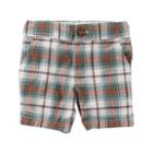 Toddler Boy Carter's Plaid Flat-front Shorts, Size: 3t, Green Plaid