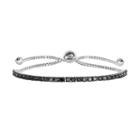 Sterling Silver 1 1/2 Carat T.w. Black Diamond Lariat Bracelet, Women's, Size: 7