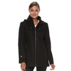 Women's Tower By London Fog Wool Blend Hooded Jacket, Size: Small, Black