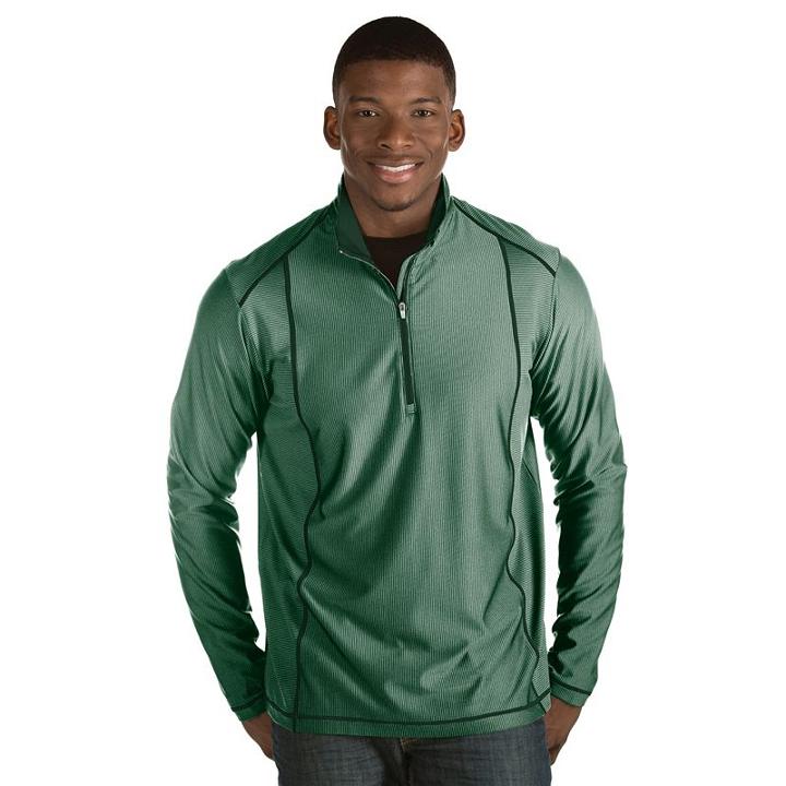 Men's Antigua Tempo Classic-fit Half-zip Pullover Sweater, Size: 3xl, Dark Green