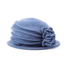 Scala Knit Wool Flower Cloche Hat, Women's, Blue Other