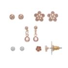 Lc Lauren Conrad Flower Nickel Free Stud & Drop Earring Set, Women's, Multicolor