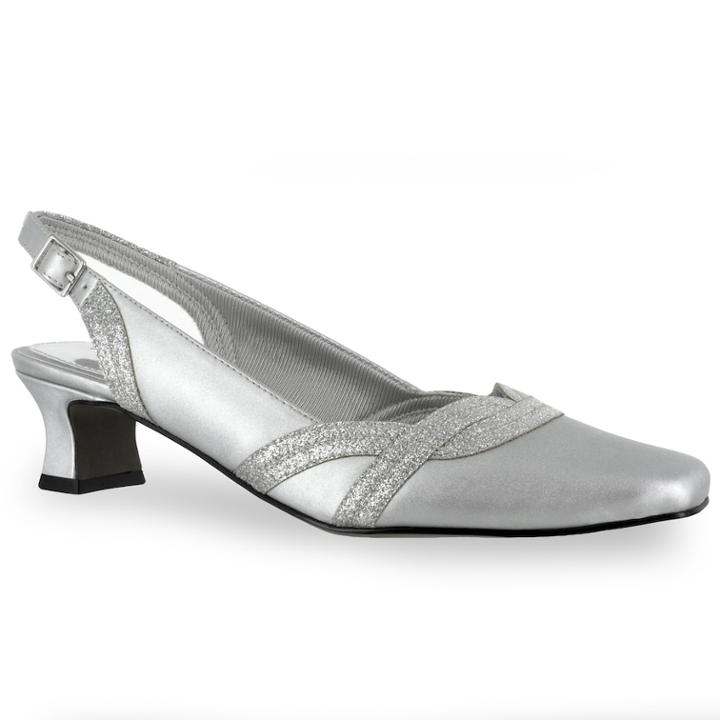 Easy Street Stunning Women's Slingback High Heels, Size: Medium (5), Silver