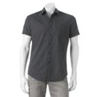 Men's Apt. 9&reg; Slim-fit Patterned Button-down Shirt, Size: Large Slim, Black