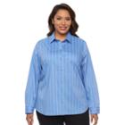 Plus Size Apt. 9&reg; Structured Essential Button-down Shirt, Women's, Size: 0x, Blue (navy)