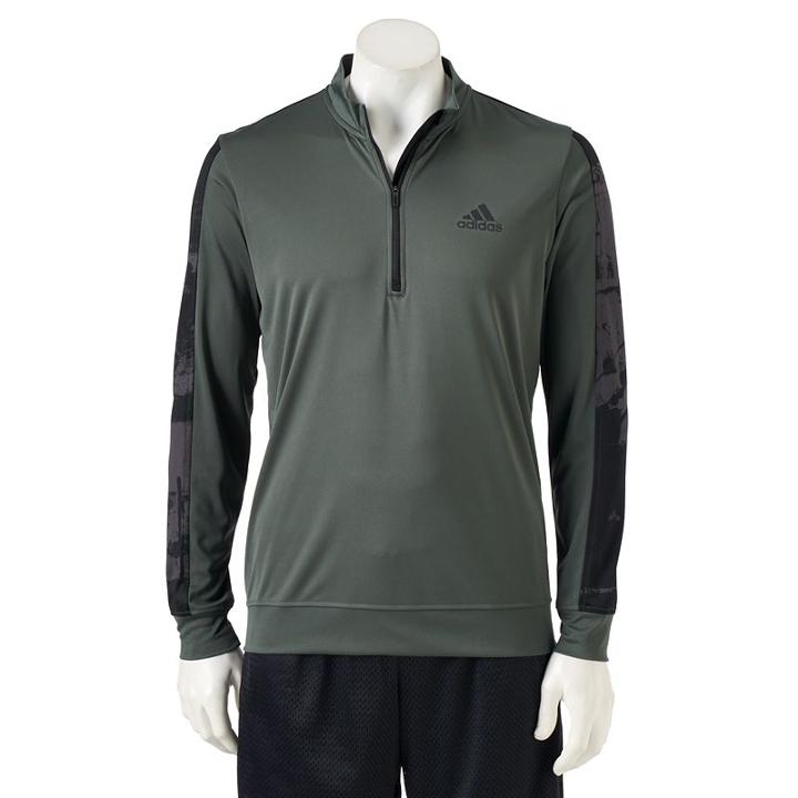 Men's Adidas Eleraw Quarter-zip Top, Size: Xl, Dark Green