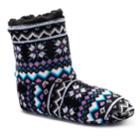 Women's Cuddl Duds Heart Fairisle Bootie Slippers, Size: S-m, Purple