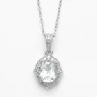 Sterling Silver White Topaz Diamond Accent Pendant, Women's, Size: 18