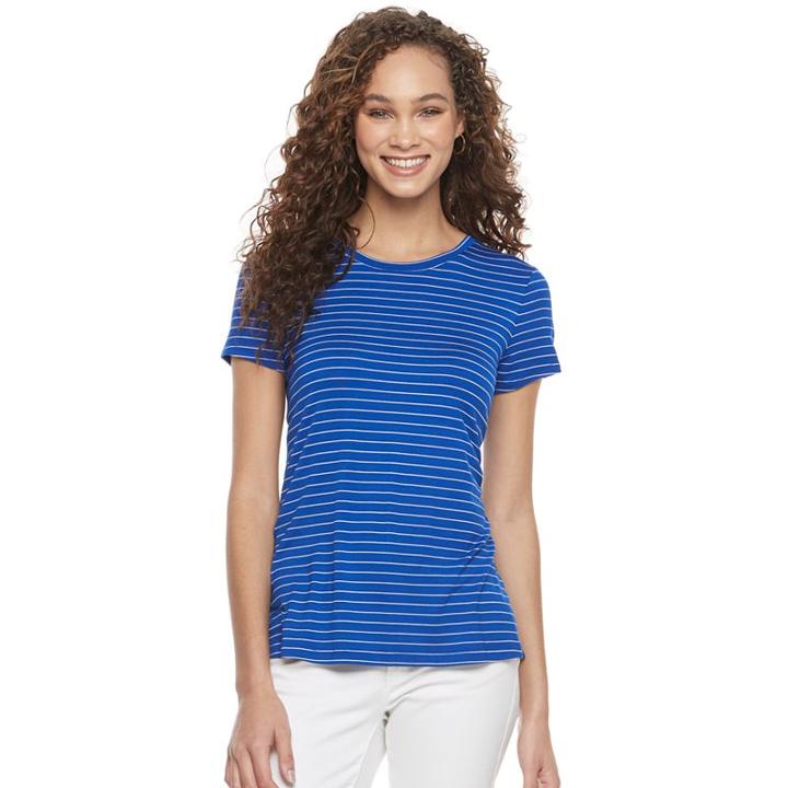 Women's Apt. 9&reg; Essential Crewneck Tee, Size: Medium, Blue