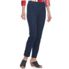 Petite Alfred Dunner Studio Pull-on Straight Leg Jeans, Women's, Size: 8 Petite, Dark Blue