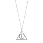 Harry Potter Silver Plated Sign Of The Deathly Hallows Pendant Necklace