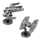 Star Wars X-wing & Tie Fighter Battle Ship Cuff Links, Men's, Silver