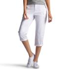 Women's Lee Carsen Relaxed Fit Twill Capris, Size: 18 Avg/reg, White